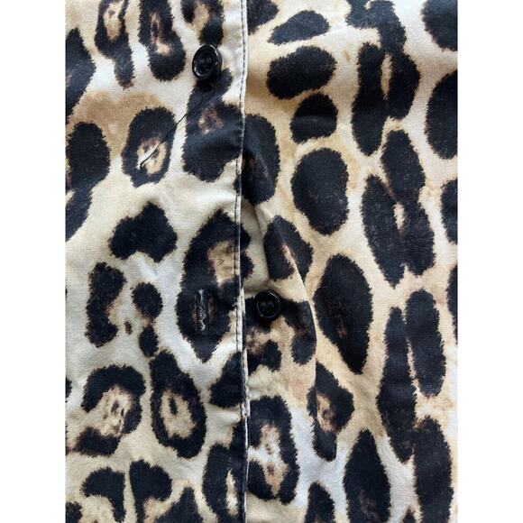 LANE BRYANT Shirt Womens Size 22 Button Up Blouse Top Cheetah Print Long Sleeve - Picture 6 of 7